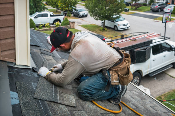 Professional Gutter Installation technician working in Rose Lodge, OR